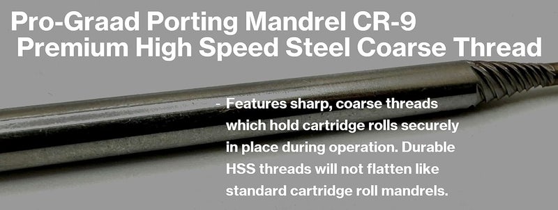 Pro-Grade Porting Mandrel 8", CR-9-8 Premium HSS (High Speed Steel) Coarse Thread Extra Shank Length Cartridge & Spiral Roll Mandrel, 1/8" Pilot Diameter x 1" Pilot Length x 1/4" Shank x 8" Length - Image 2